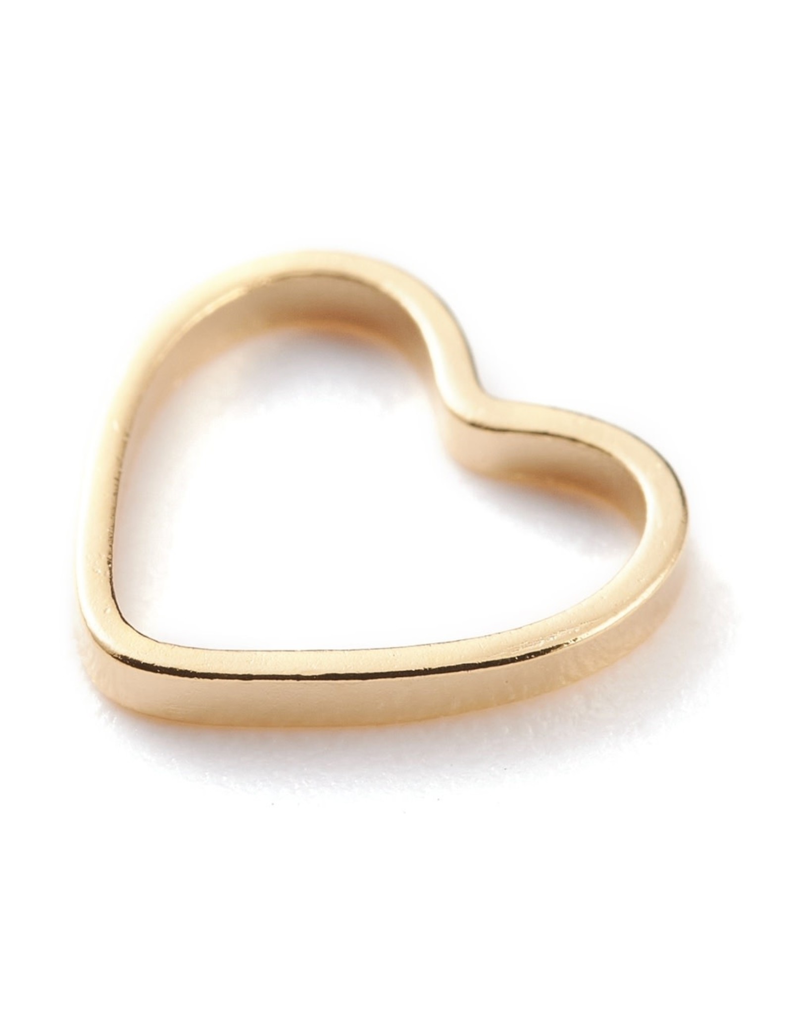 Heart Link   10mm Brass 24k Gold Plated  x10  NF