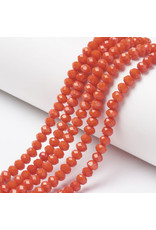 3.5x3mm Rondelle Opaque Orange  x100