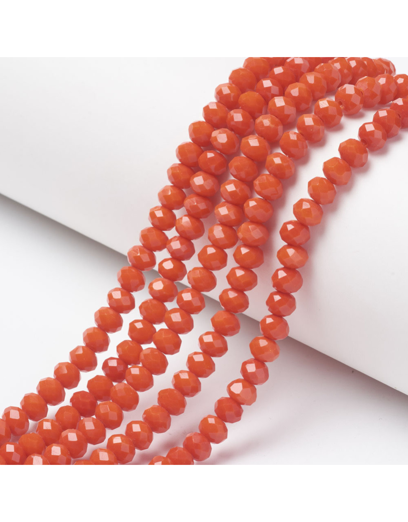 3.5x3mm Rondelle Opaque Orange  x100