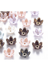 13x6mm Acrylic Flower Cap  x10 pair