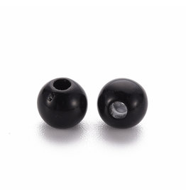6mm Acrylic  Round Black  x100