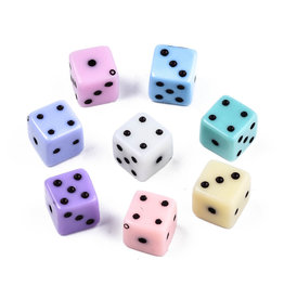 10mm Acrylic Dice Assorted Colours  x5 pair