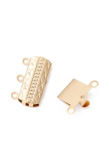 Box Clasp Stainless Steel  3 to 3  20x15mm 24k Gold Plated x1