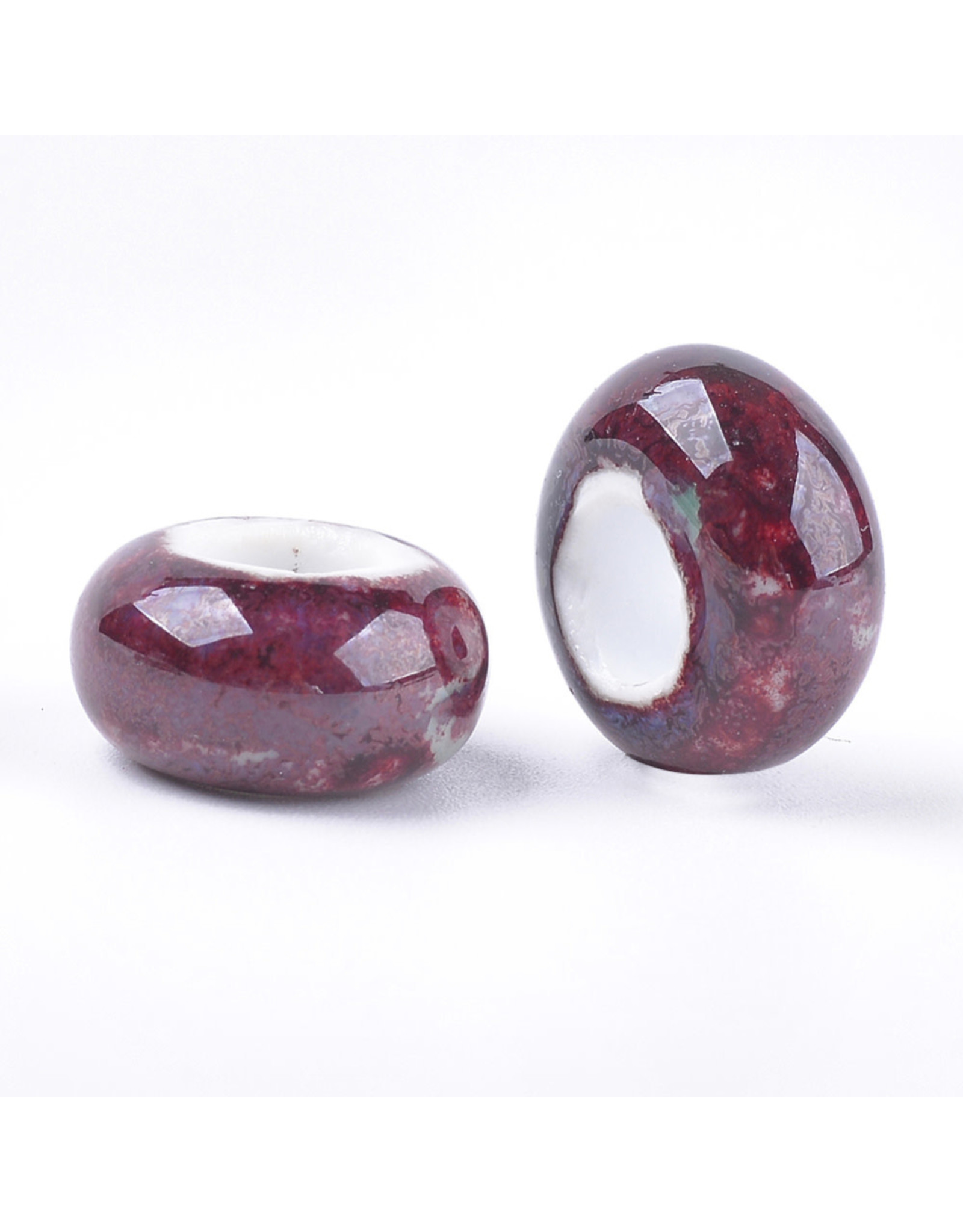 Rondelle 15x10mm Red  x6