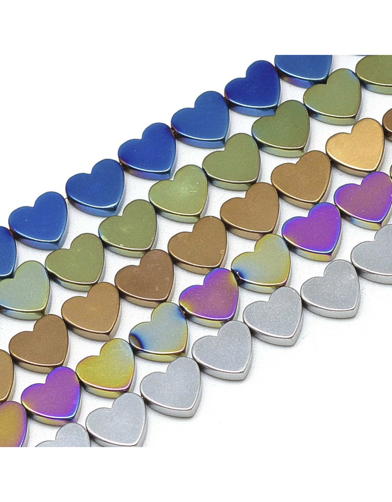 6x2mm Heart Assorted Colours   x5 pair
