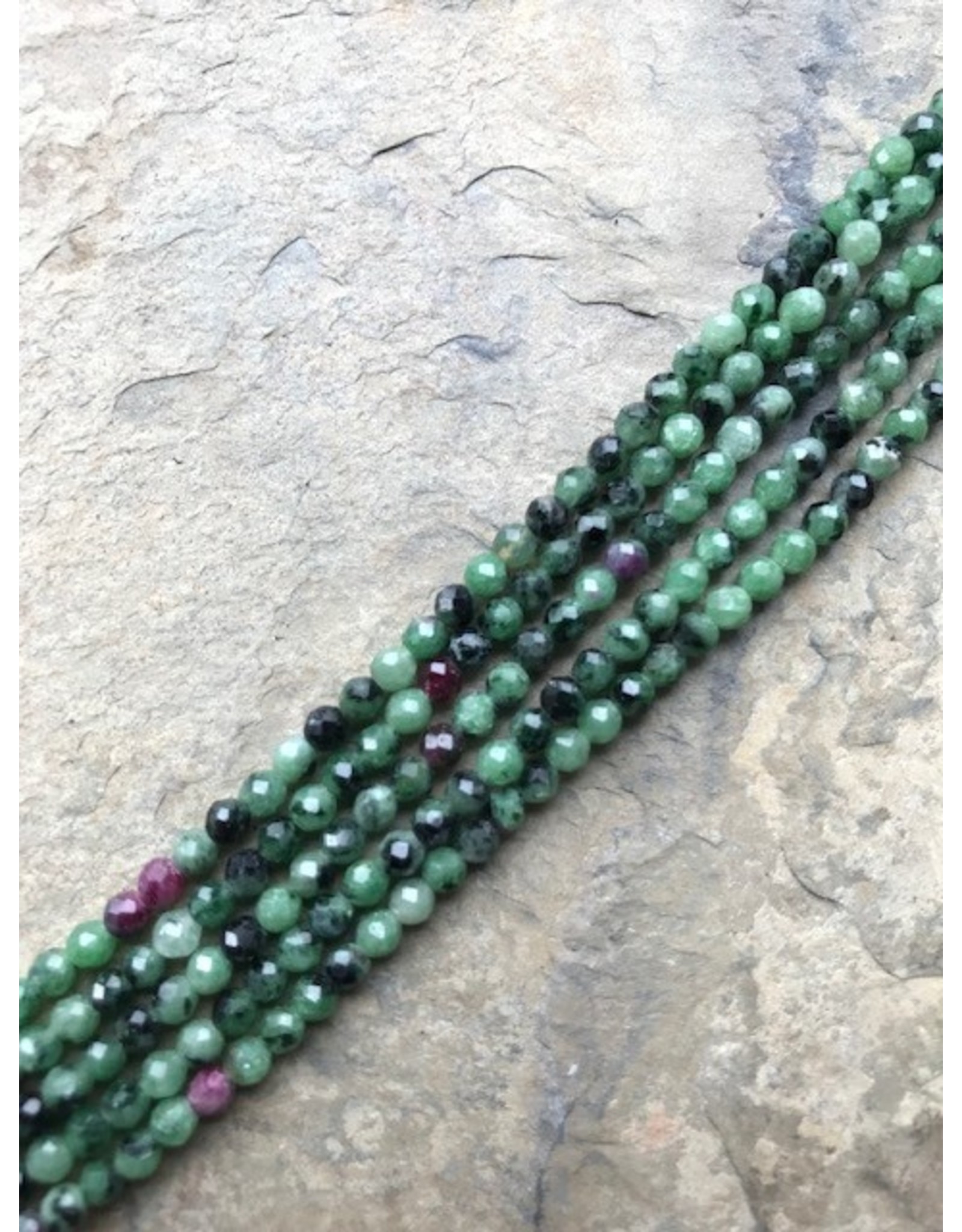 4mm Ruby in Zoisite Faceted 17"