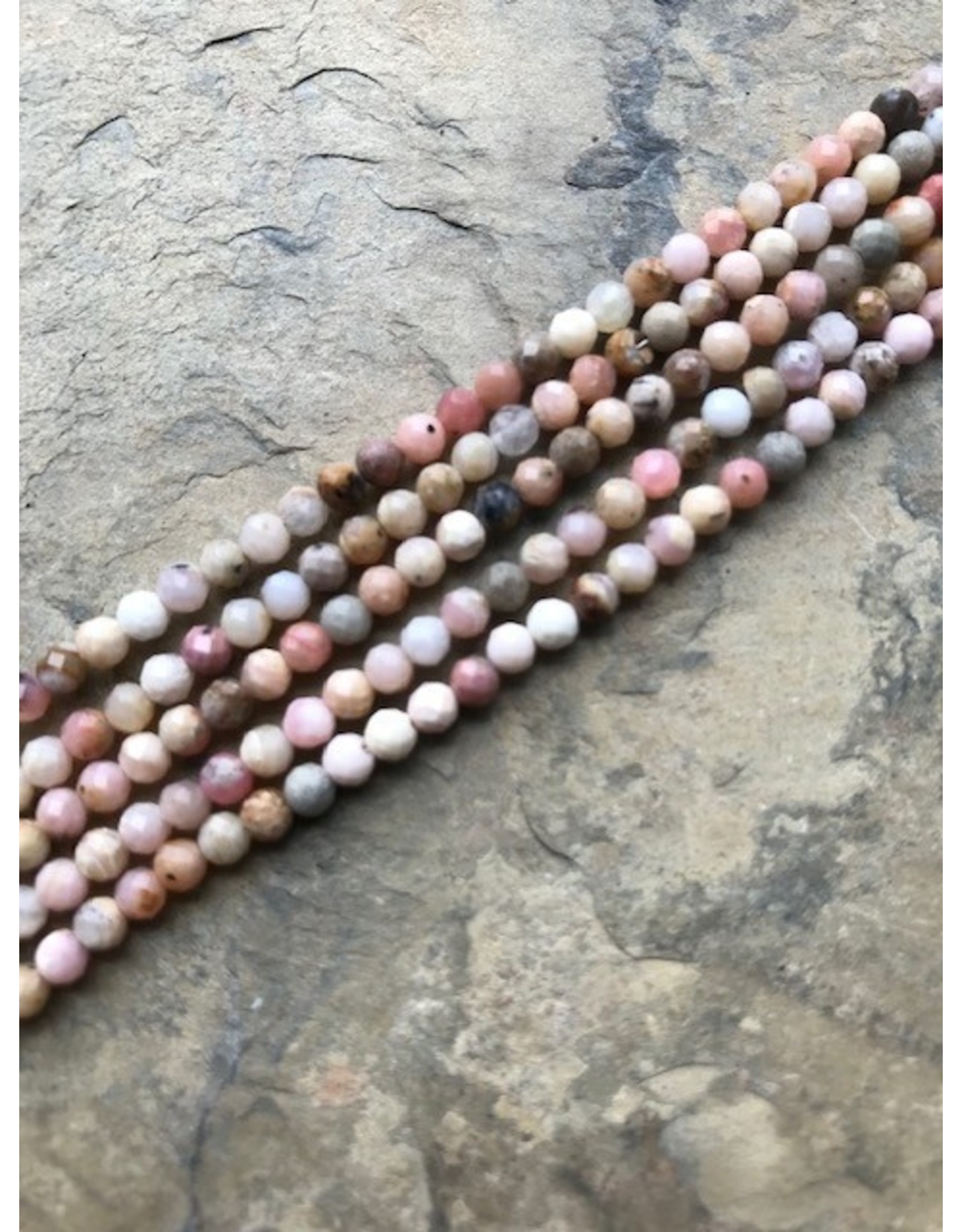 4mm Pink Opal Faceted 17"