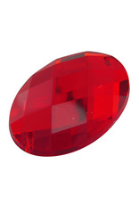 Oval Acrylic Cabochon 25x18mm Red  x2