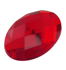Oval Acrylic Cabochon 25x18mm Red  x2