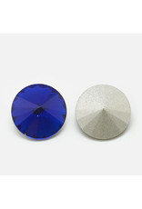 Round Glass Rivoli  18mm Sapphire Blue x6