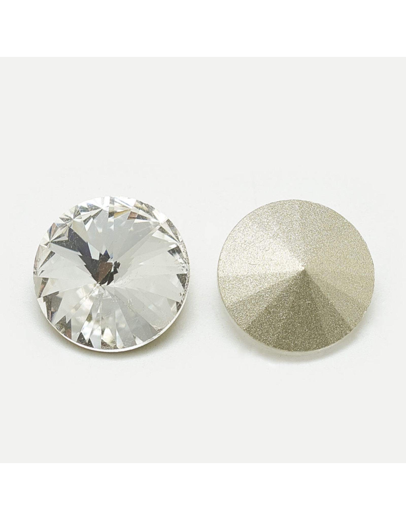 Round Glass Rivoli  18mm Clear x6