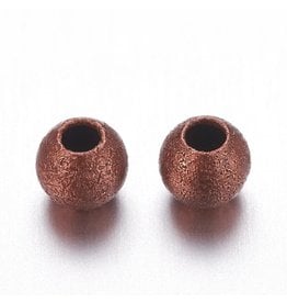 50 Stunning Tiny Antique Copper Metal Beads - (4mm) On Sale