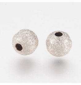 6mm Round Stardust  Platinum  x50