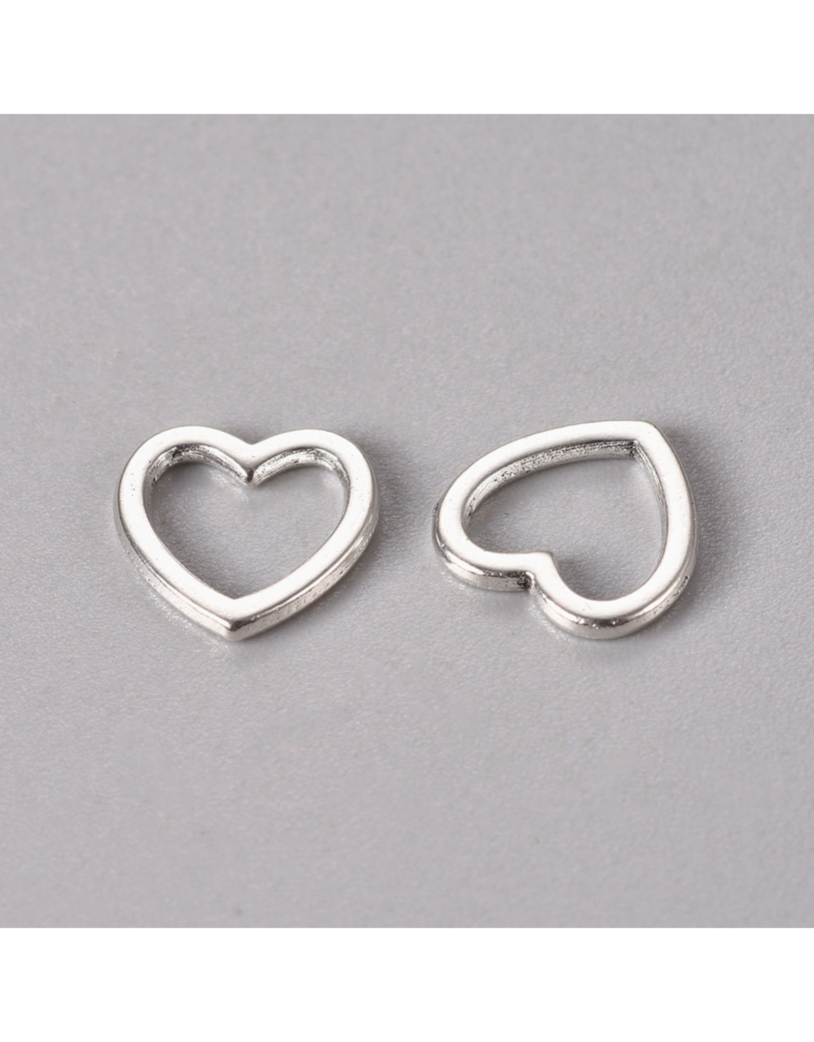 Heart Link  10mm  Antique Silver  x10  NF