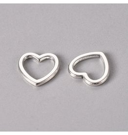 Heart Link  10mm  Antique Silver  x10  NF