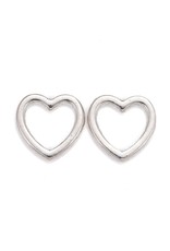 Heart Link  10mm  Silver  x10  NF