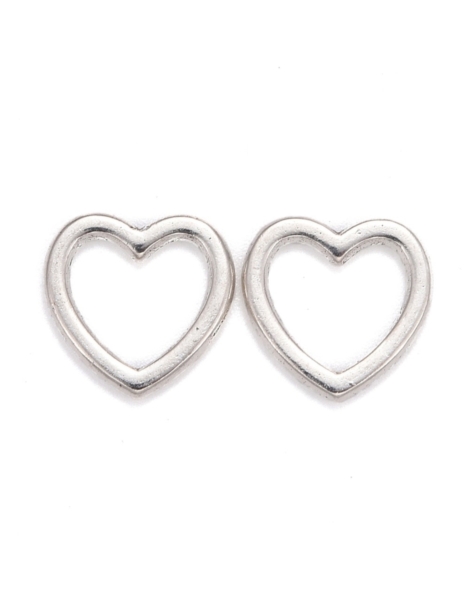 Heart Link  10mm  Silver  x10  NF