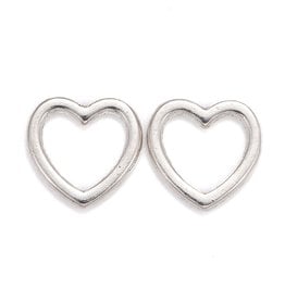 Heart Link  10mm  Silver  x10  NF