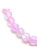 Synthetic Moonstone  6mm Pink  Matte  15"  Strand  approx  x60 Beads