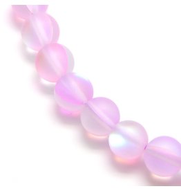 Synthetic Moonstone  6mm Pink  Matte  15"  Strand  approx  x60 Beads