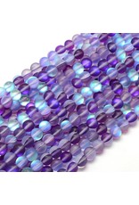 Synthetic Moonstone  6mm Purple Matte   15"  Strand  approx  x60 Beads