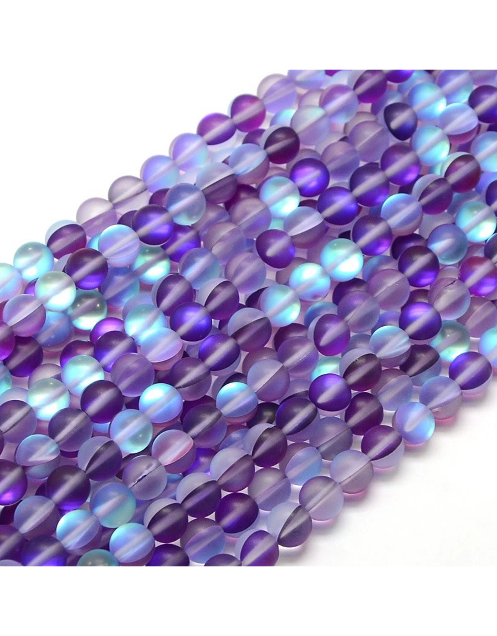 Synthetic Moonstone  6mm Purple Matte   15"  Strand  approx  x60 Beads