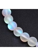 Synthetic Moonstone  6mm Clear AB Matte 15"  Strand  approx  x60 Beads