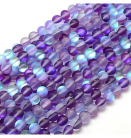 Synthetic Moonstone 8mm Purple Matte 15"  Strand Approx x46