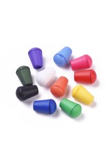 Bell Stopper Cord End  18x12mm Assorted Colours x5pr