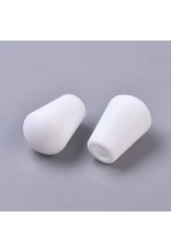 Bell Stopper Cord End  18x12mm White  x10