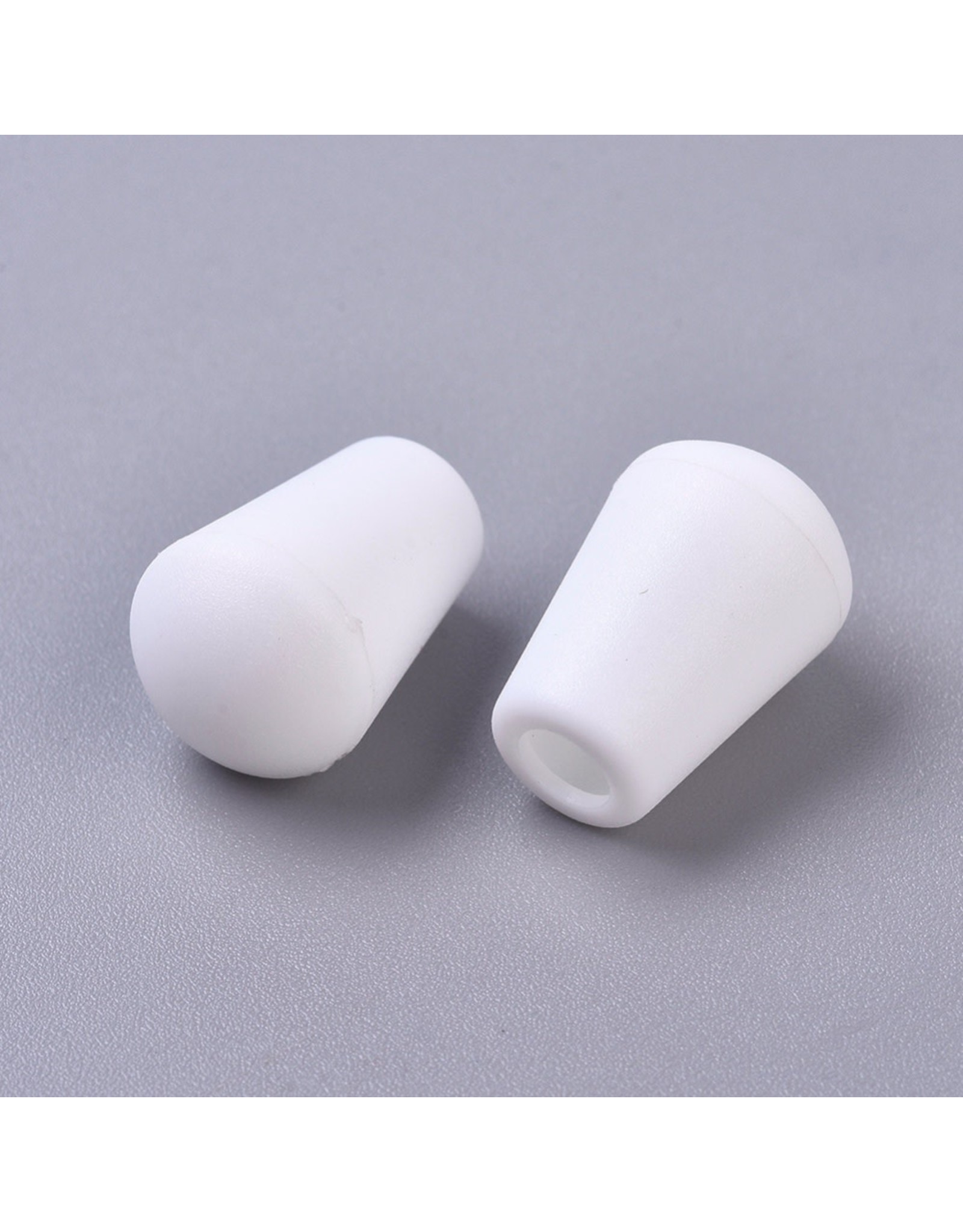Bell Stopper Cord End  18x12mm White  x10