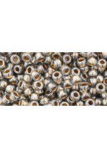 Toho 993  8  Round 40g  Black Diamond Grey Gold Lined