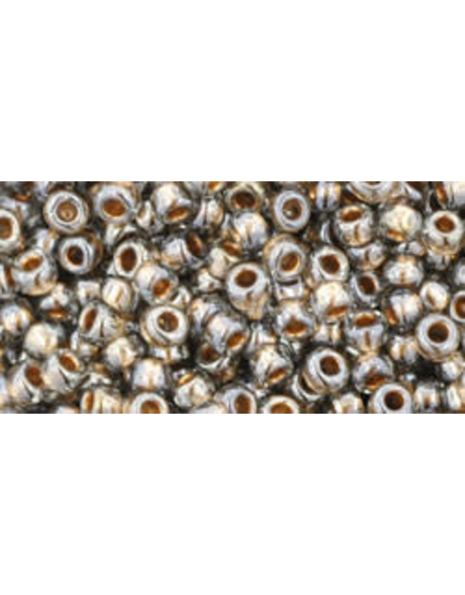 Toho 993  8  Round 40g  Black Diamond Grey Gold Lined