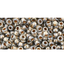 Toho 993  8  Round 40g  Black Diamond Grey Gold Lined