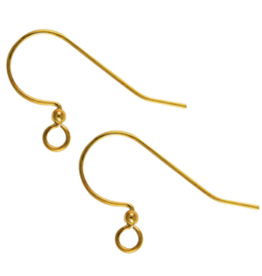 Ear Wire 15mm with  2mm Ball Antique Brass  x50 NF