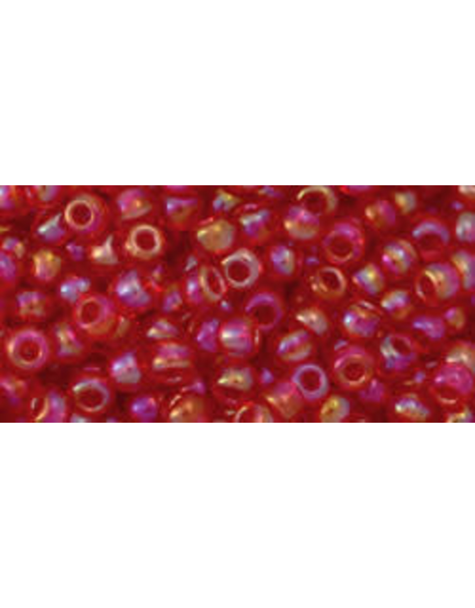 Toho 165B  8  Round   40g  Transparent Light Siam Red AB