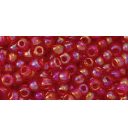 Toho 165  8  Round   40g  Transparent Light Siam Red AB