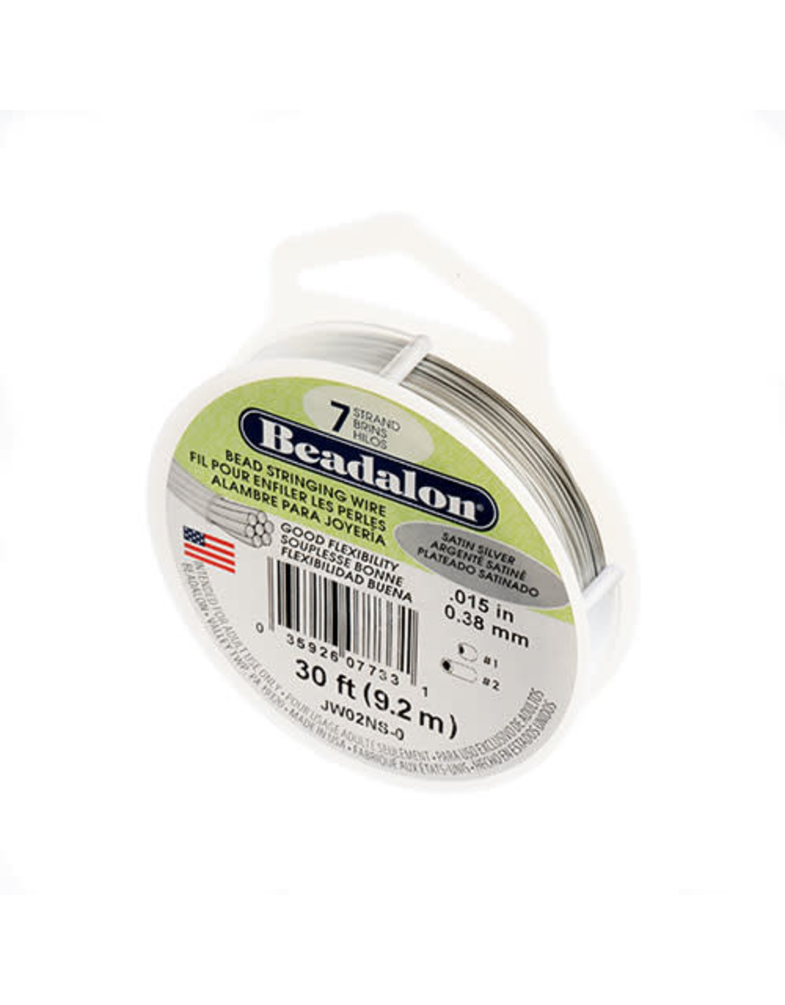 Beadalon .015  7 Strand  30 Feet Silver Satin