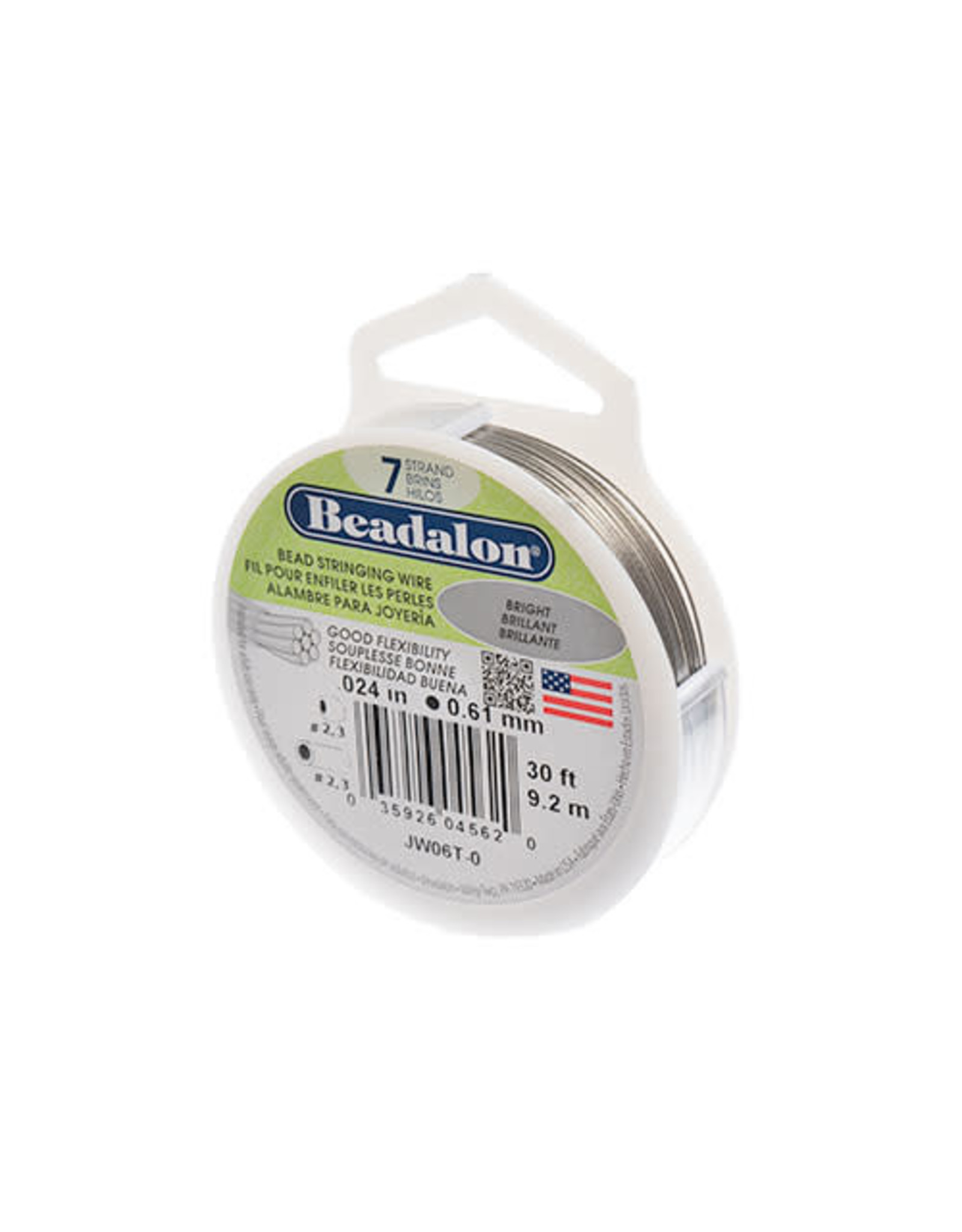 Beadalon .024  7 Strand  30 Feet Bright Silver
