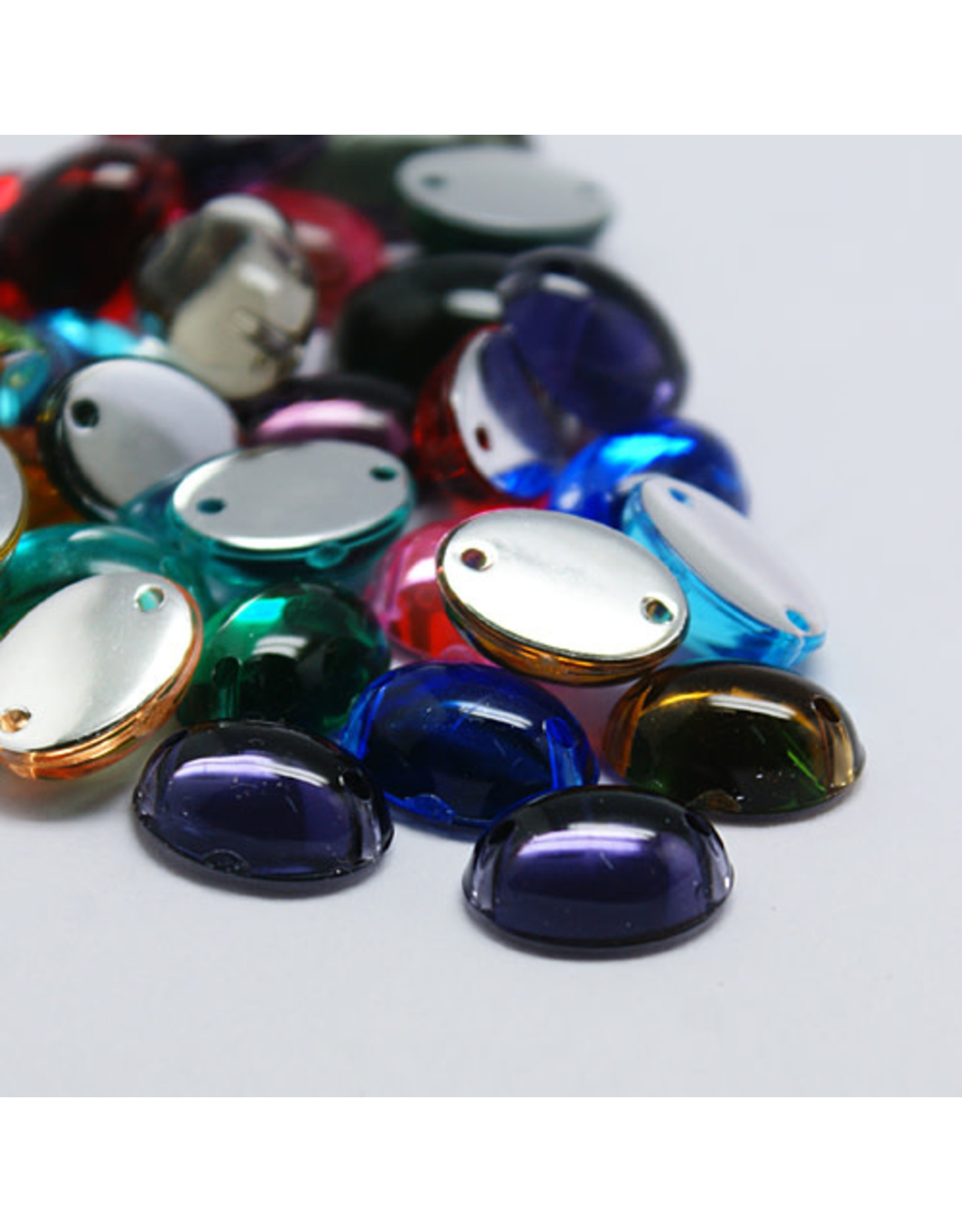 Oval Acrylic Cabochon 8x6mm  Assorted  x5 pair