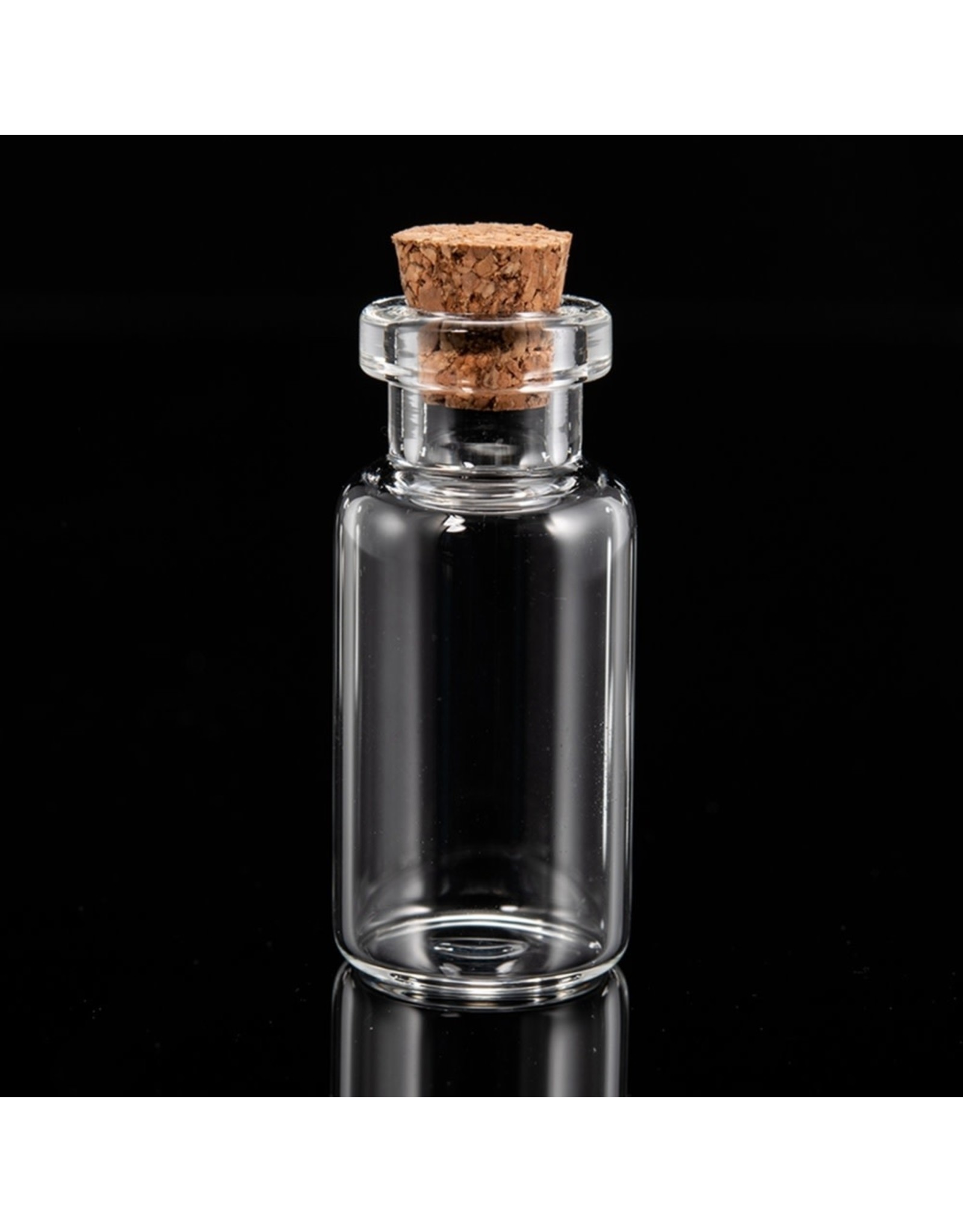 Teeny Glass Bottle with Cork Clear  18x10mm  x6