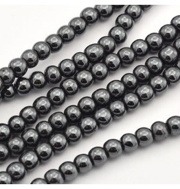 Synthetic Hematite  4mm Grey  15" Strand  Approx  x90