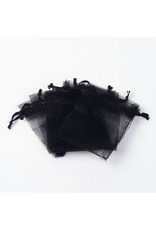 Organza Gift Bag Black  9x7cm  x10