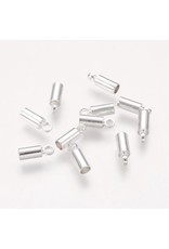 Glue In Cord End  8x2mm  Silver x100  NF