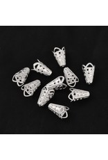 Bead Cap Filigree 16x10mm  Silver  x100