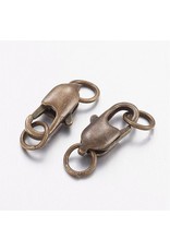Lobster Clasp 16mm Antique Brass x25 NF