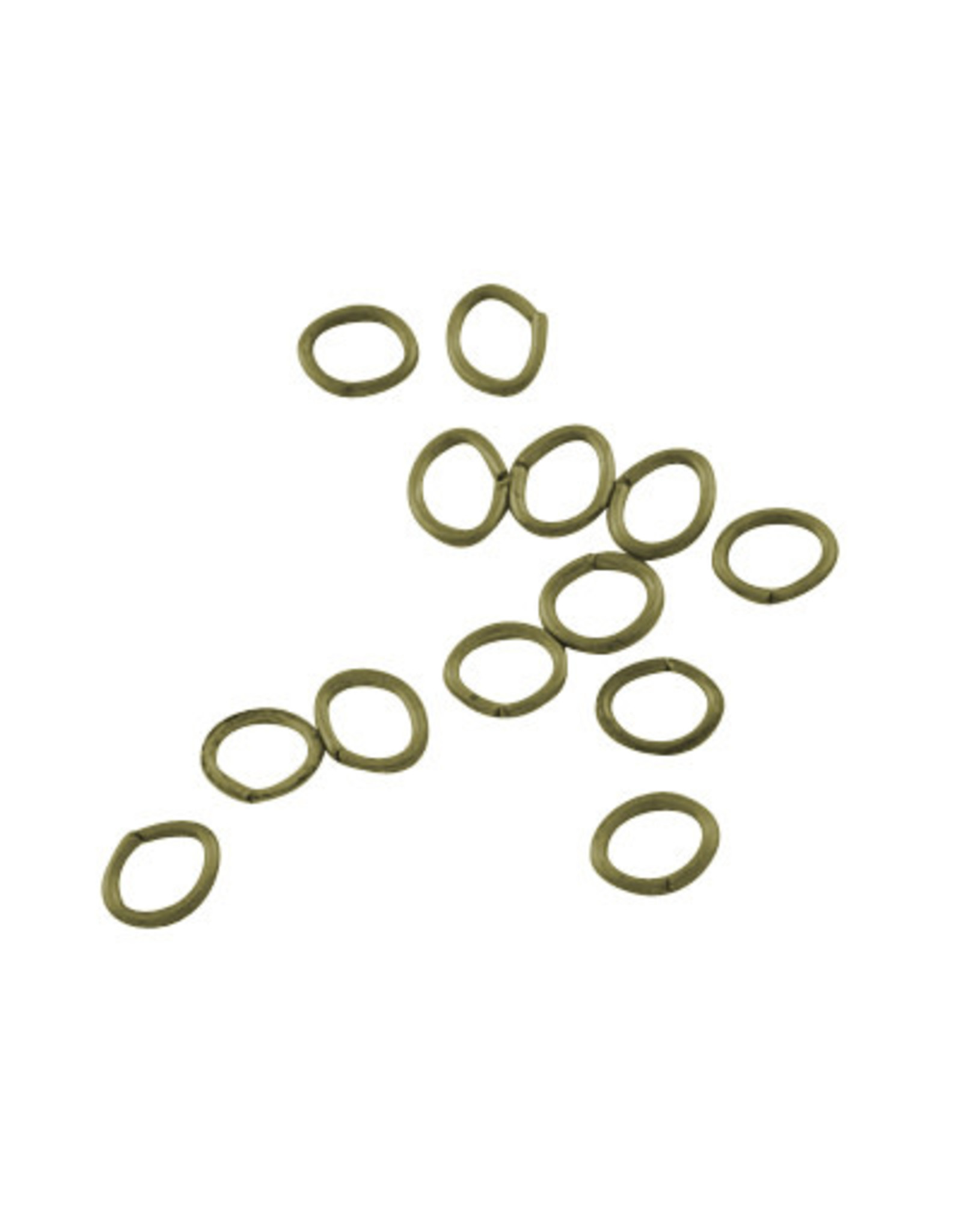Jump Ring 7x5mm Oval Antique Brass  approx 18g  x100 NF
