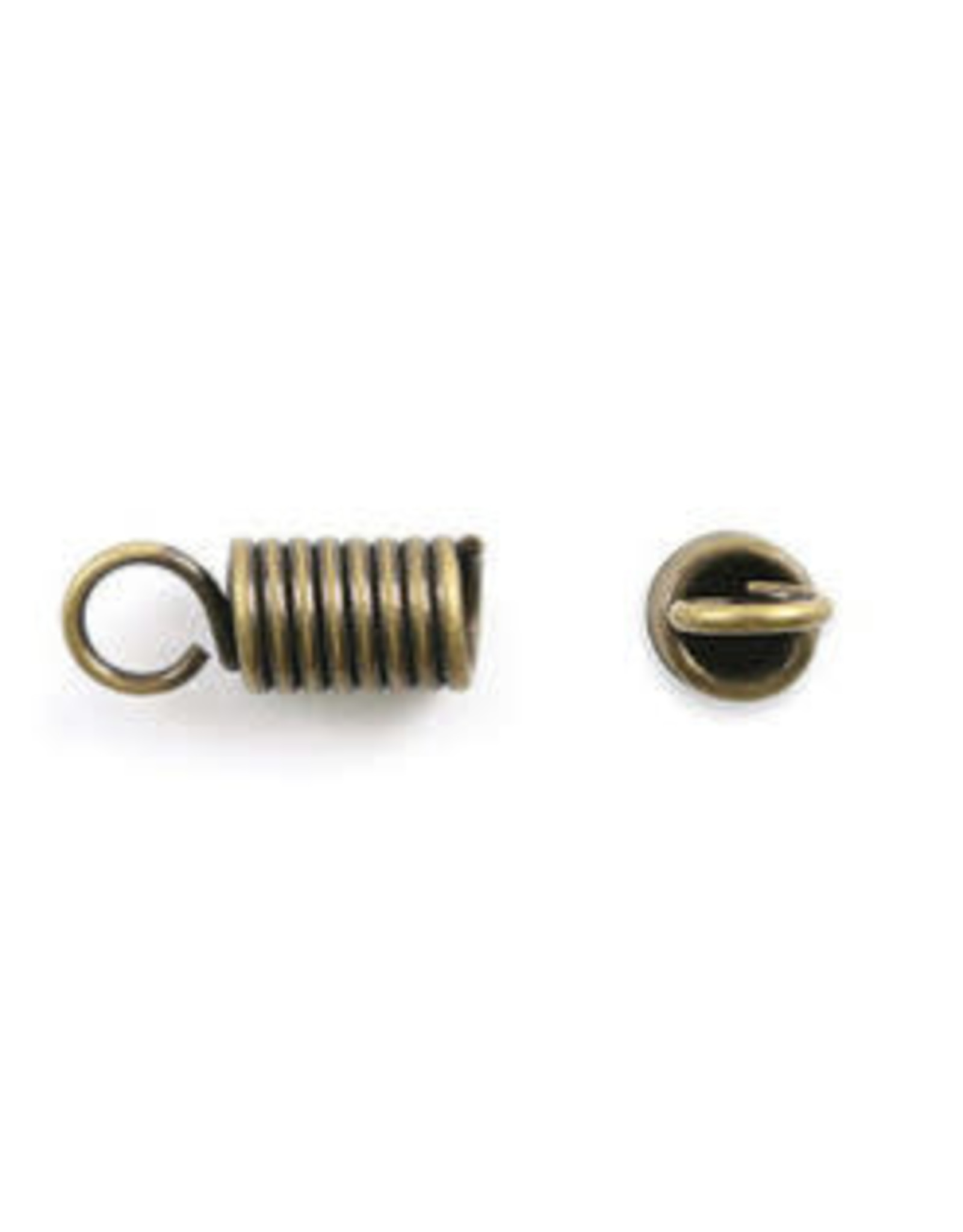 Coil End Crimp Antique Brass for 2mm cord  x50 NF