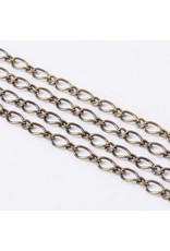 #1 Figaro Chain 3x6mm and 2.5x3mm Antique Brass  16 Feet  NF