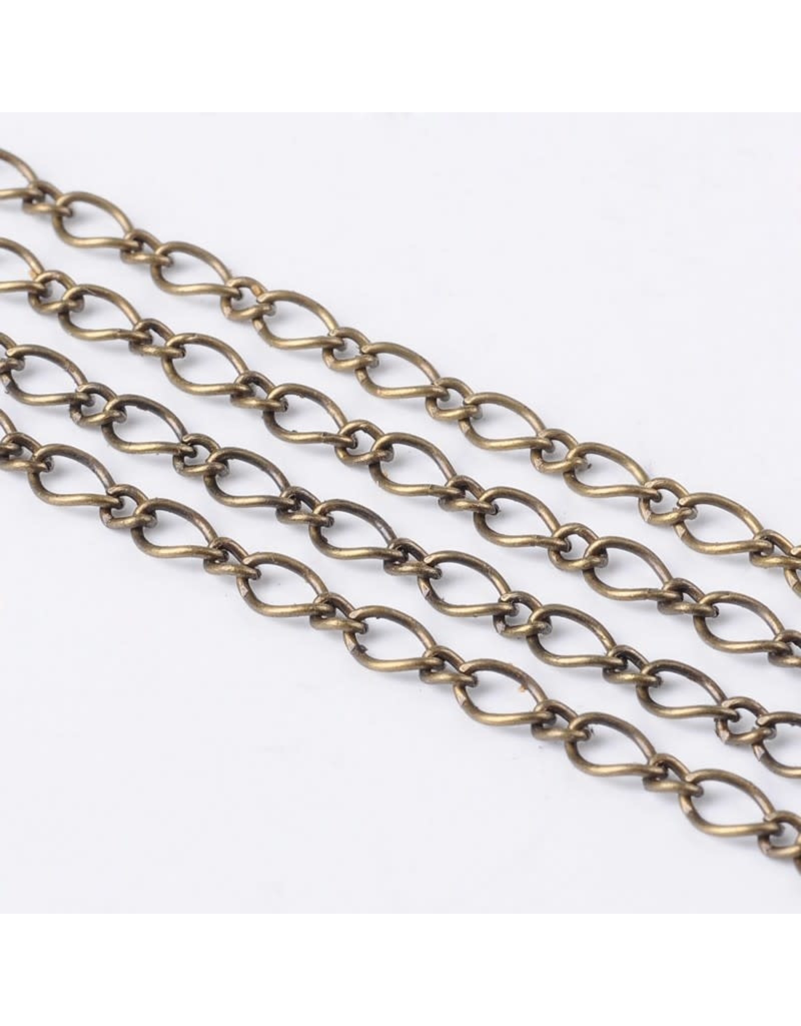 #1 Figaro Chain 3x6mm and 2.5x3mm Antique Brass  16 Feet  NF